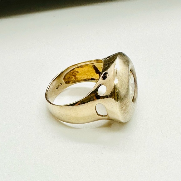 🔥 Modernist Vintage Champagne CZ Sterling Ring - Picture 12 of 17